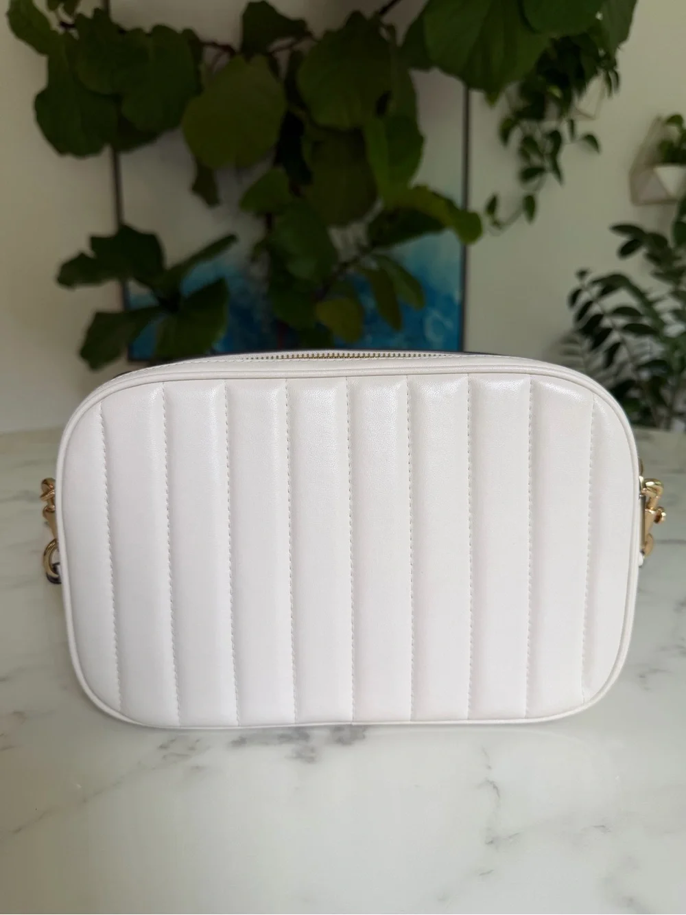 Coach Jes Crossbody With Linear Quilting Gold /Chalk Leather Bag C1569